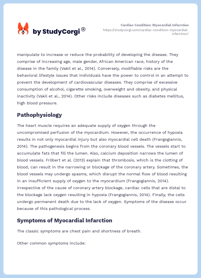 Cardiac Condition: Myocardial Infarction. Page 2