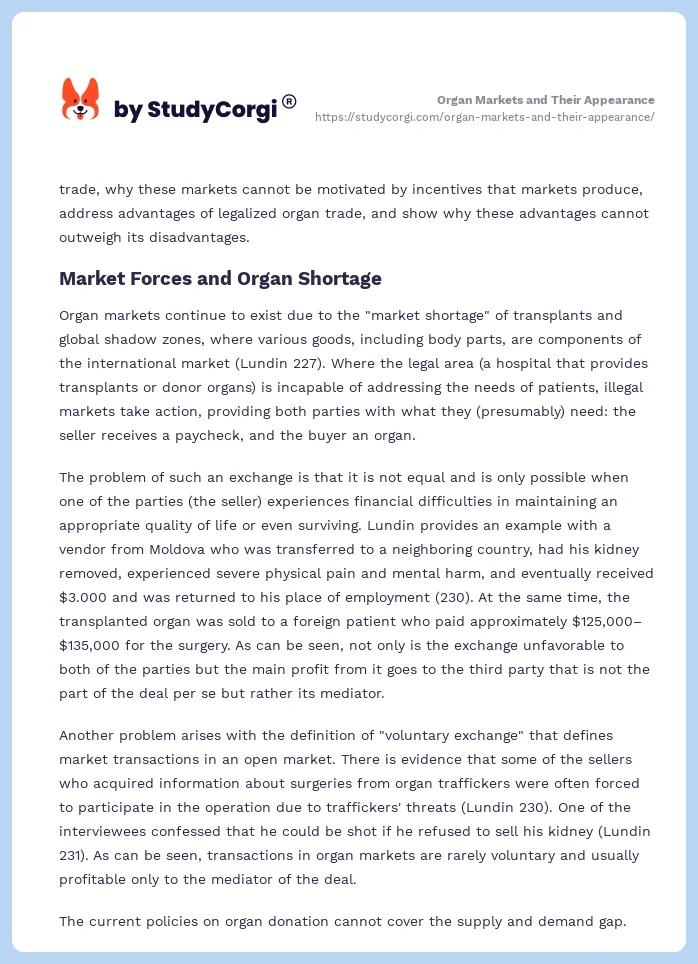 Organ Markets and Their Appearance. Page 2