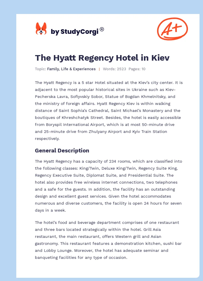 The Hyatt Regency Hotel in Kiev. Page 1