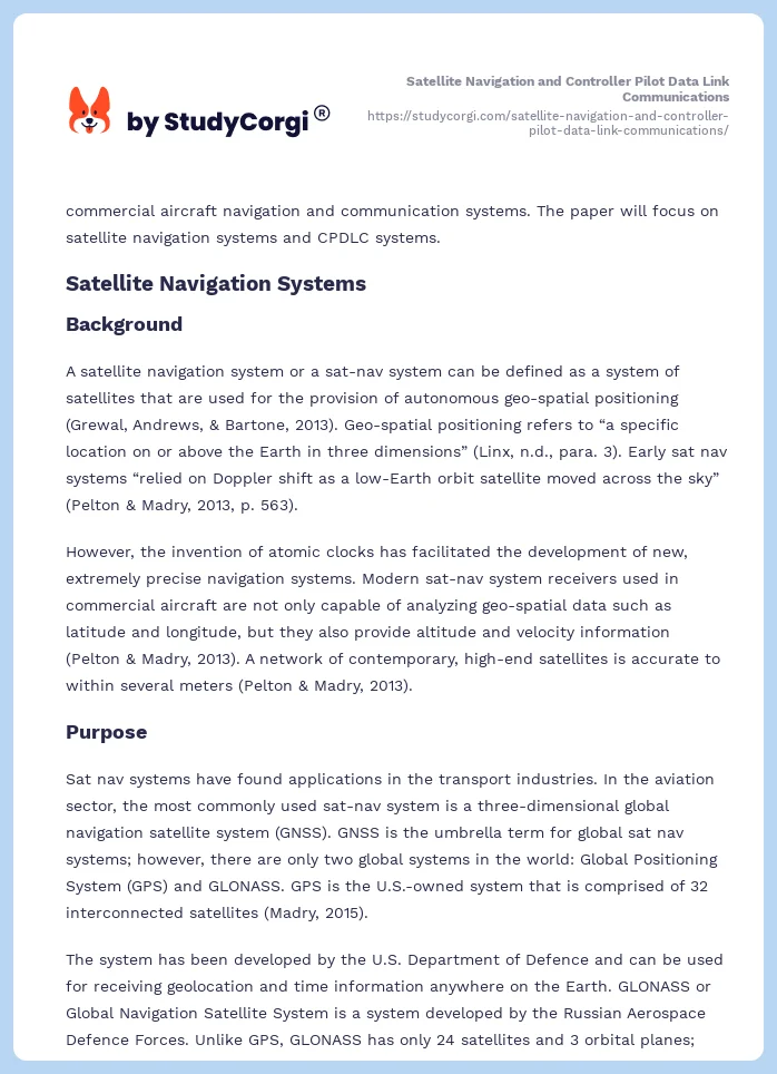 Satellite Navigation and Controller Pilot Data Link Communications. Page 2