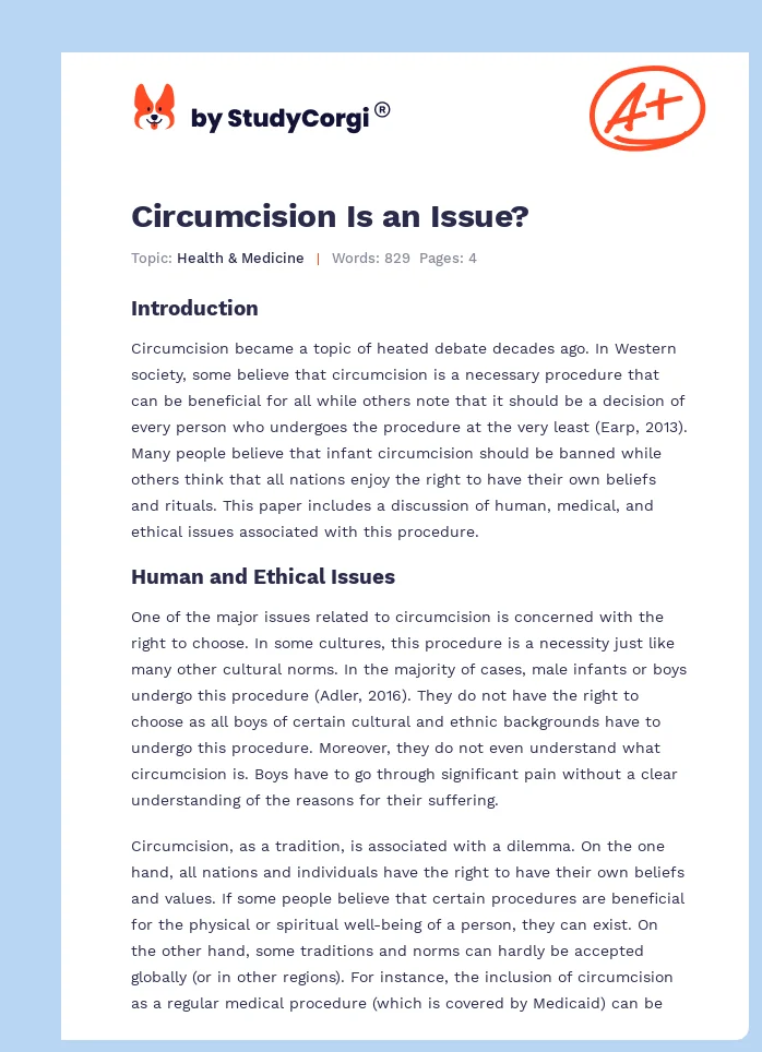 Circumcision Is an Issue?. Page 1