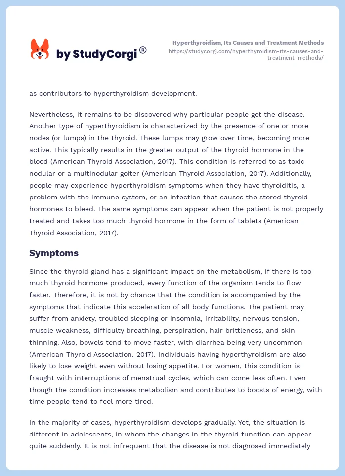 Hyperthyroidism, Its Causes and Treatment Methods. Page 2