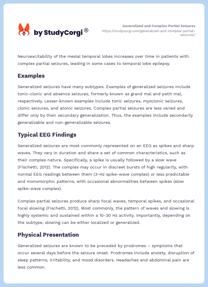 Generalized and Complex Partial Seizures. Page 2